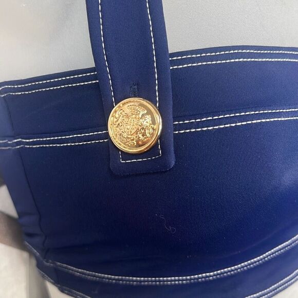 Oye Lavinia Bikini Swimsuit Set Blue Bandeau High Waisted NWT - Picture 6 of 16